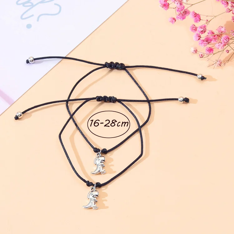 [Copy]Dinos Armbänder Set mit 2 Ketten Für das Schulkind Vergesst nie, dass du stark und mutig bist wie ein Dino Schulanfang Geschenk mit Nachrichtenkarte