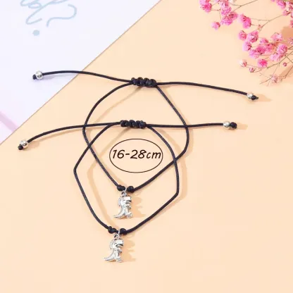 [Copy]Dinos Armbänder Set mit 2 Ketten Für das Schulkind Vergesst nie, dass du stark und mutig bist wie ein Dino Schulanfang Geschenk mit Nachrichtenkarte