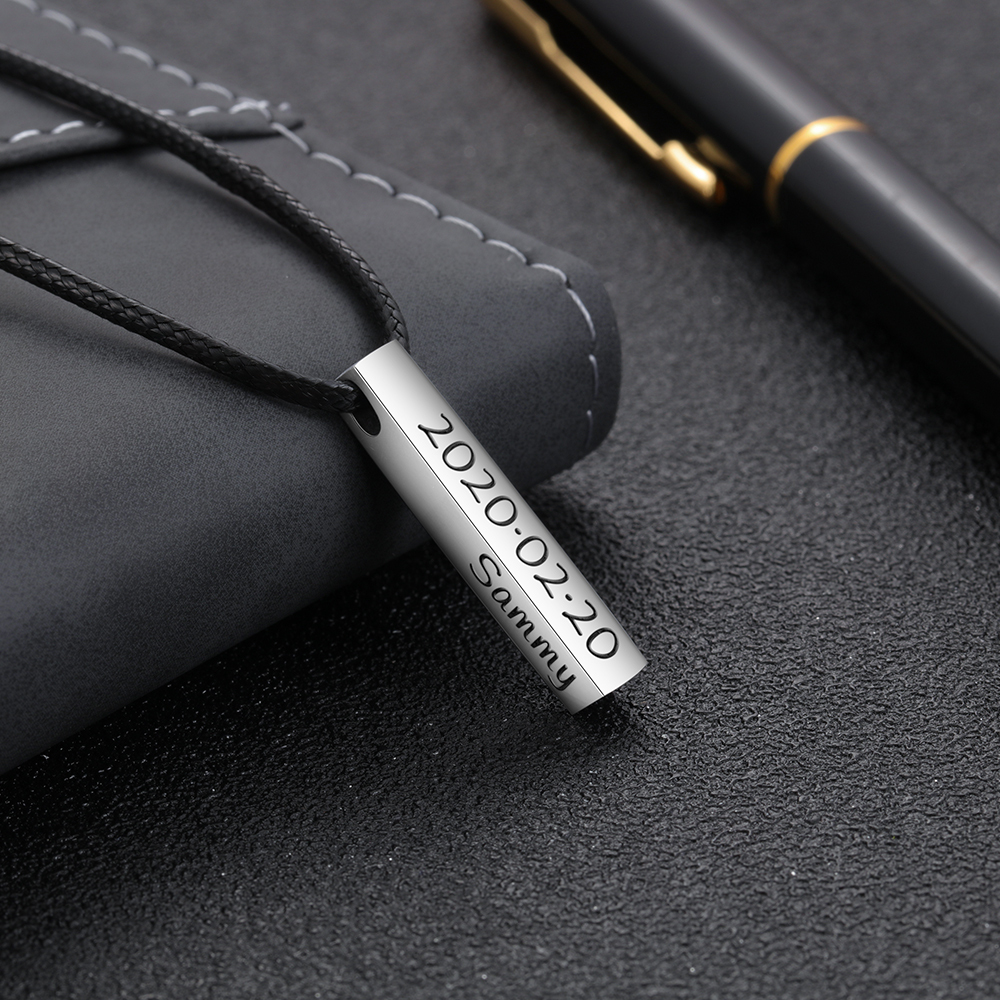 Herren Personalisierte 4 Namen Dreidimensionale Barrenkette