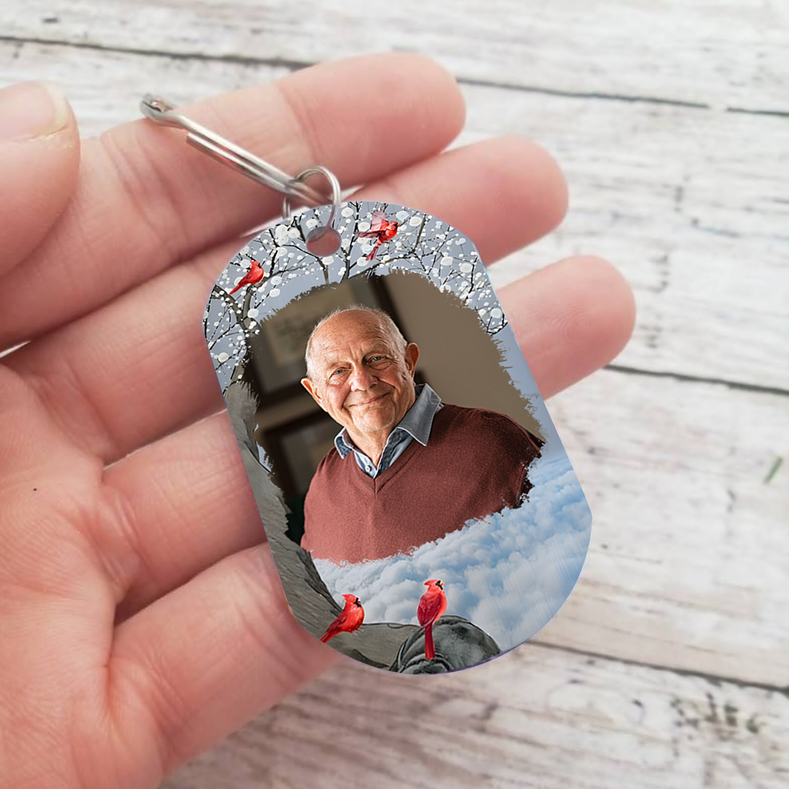 Personalisierbares Foto Trauer Schlüsselanhänger-Ich werde dich in meinem Herzen targen, bis wir uns widersehen-Andenken Schlüsselanhänger