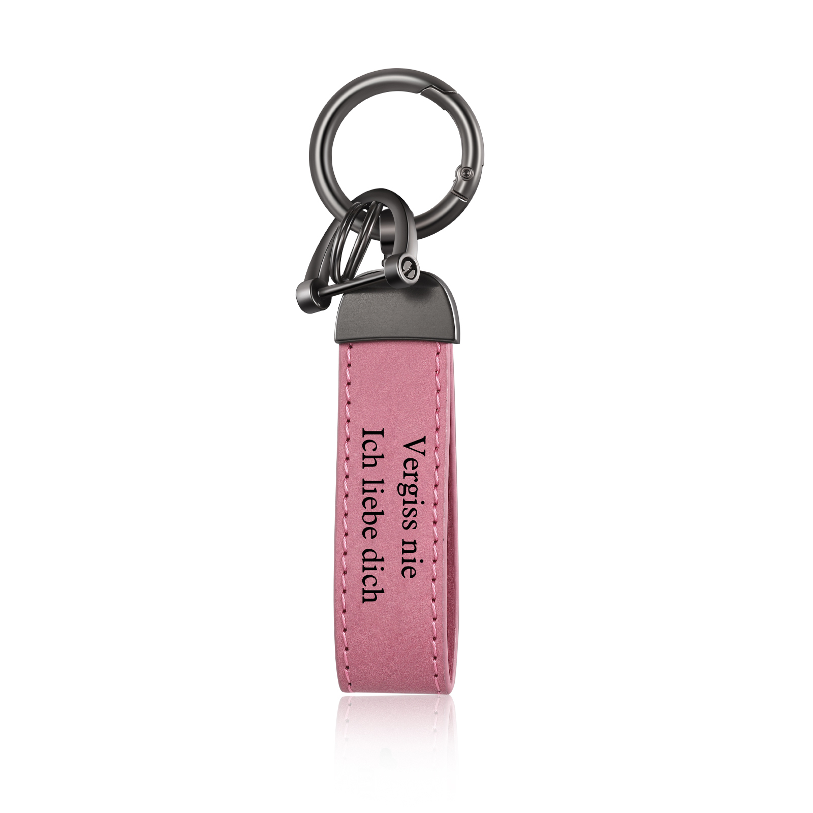 Personalisierter Text PU Leder Schlüsselanhänger