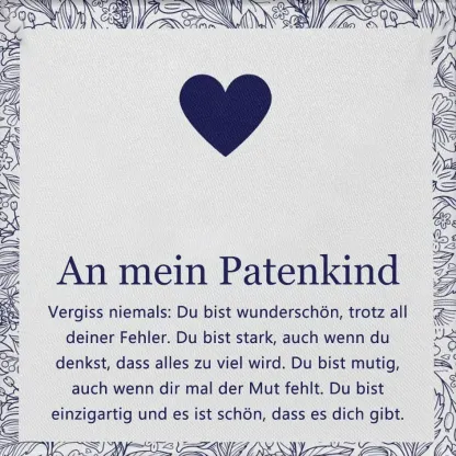 925 Sterling Silber Personalisierte 1 Namen Gravur Halskette-An Mein Patenkind-Geschenk mit Nachrichtenkarte