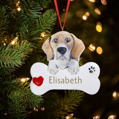 Harz Weihnachtsornament-Personalisierter 1 Name Beagles Haustier Ornament