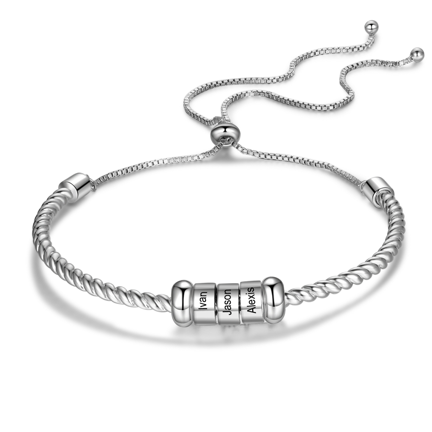 Personalisierte 3 Namen gebundenes Namensarmband