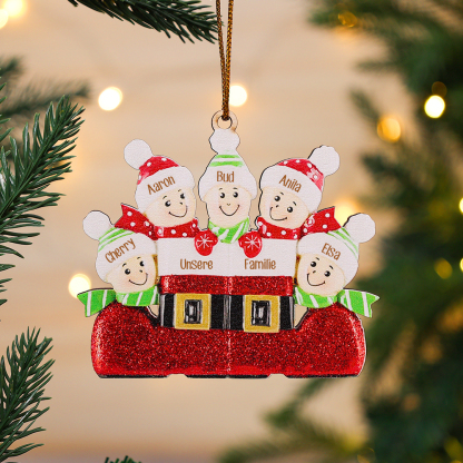 Holz Personalisierte 5 Namen & Text Weihnachtsstiefel Weihnachtsornament Weihnachtsbaum Anhänger