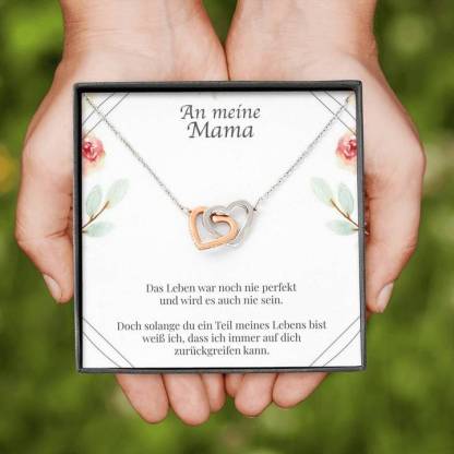 S925 Silber Herz Halskette - An Meine Mama von Kind - Muttertag Geschenk mit Nachrichtenkarte 
