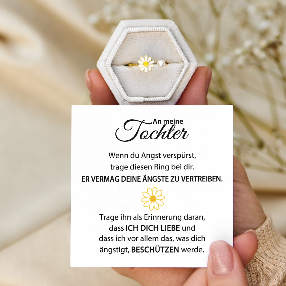 Gänseblümchen Offener Ring- An Meine Tochter- Geschenk mit Nachrichtenkarte