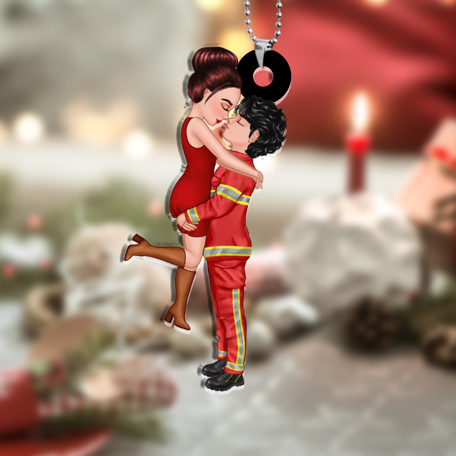 Personalisiertes Acryl Ornament/Schlüsselanhänger für Paar mit Schlüsselring