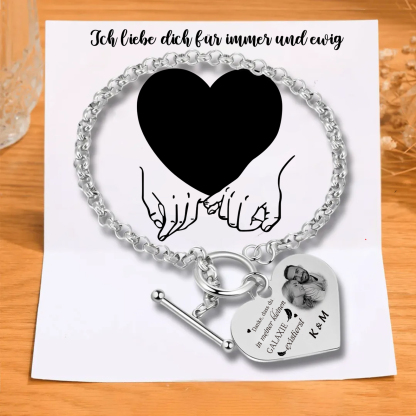 Kettenmachen Herren Personalisiertes Foto & Text Armband-Ich gehöre Ihnen, keine Rückgabe oder Rückerstattung-Geschenk mit Nachrichtenkarte 21.99
