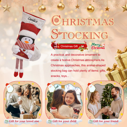 Personalisierte große niedliche Plüsch-Weihnachtsstrumpf