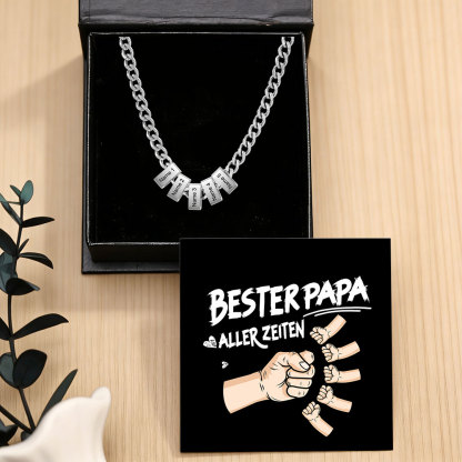 Personalisierte Cuban-Link-Halskette für Herren mit 1–6 Namen