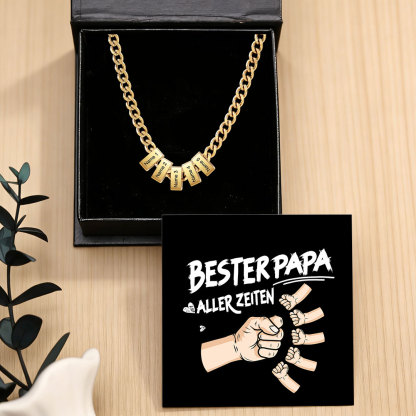 Personalisierte Cuban-Link-Halskette für Herren mit 1–6 Namen