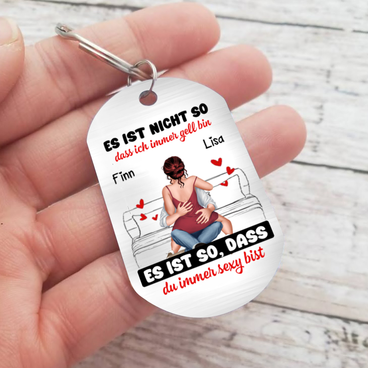 Personalisierte kreative Edelstahl Schlüsselanhänger für Paar