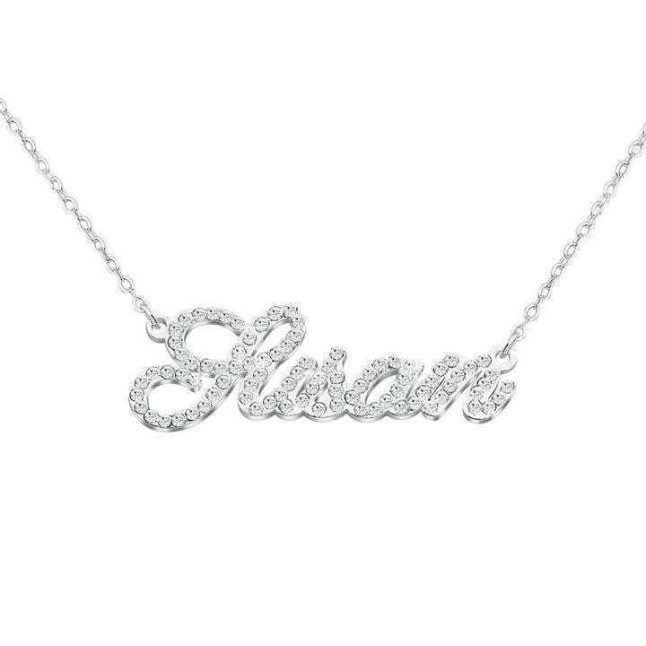 Muttertagsgeschenk personalisierte glänzende Diamant-Namenshalskette