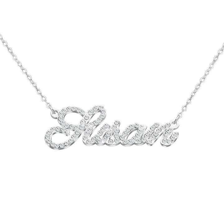 Muttertagsgeschenk personalisierte glänzende Diamant-Namenshalskette