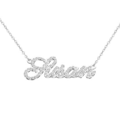 Muttertagsgeschenk personalisierte glänzende Diamant-Namenshalskette