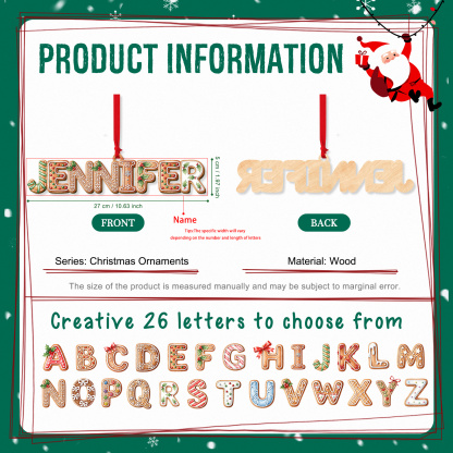 Personalisierter Lebkuchen-Namens-Weihnachtsbaumsanhänger