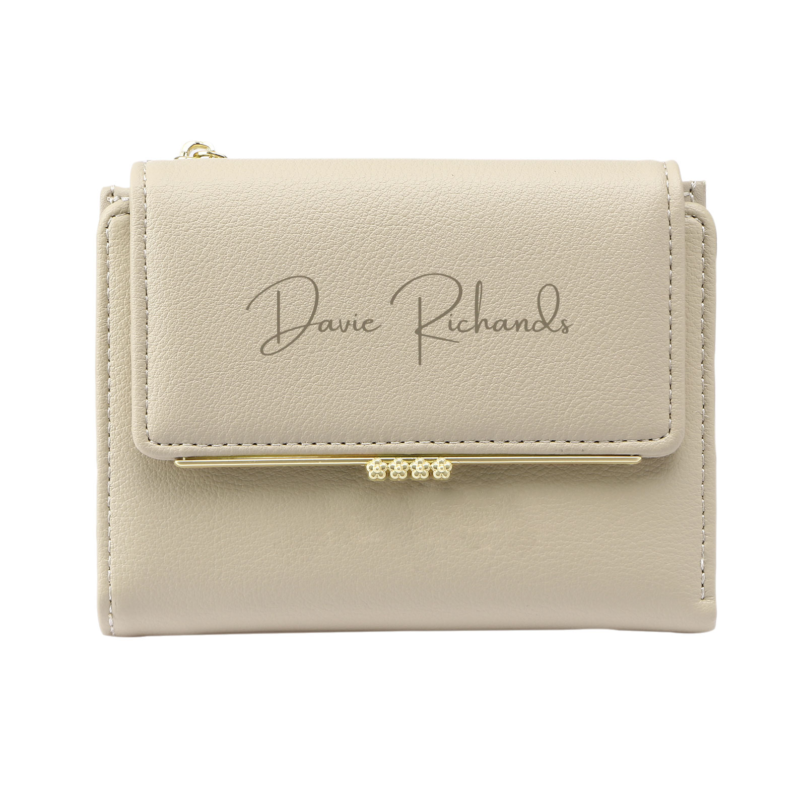 Damen Personalisierter Name & Foto PU Leder Kurze Portemonnaie Geldbörse Klappgeldbörse mit Reißverschluss