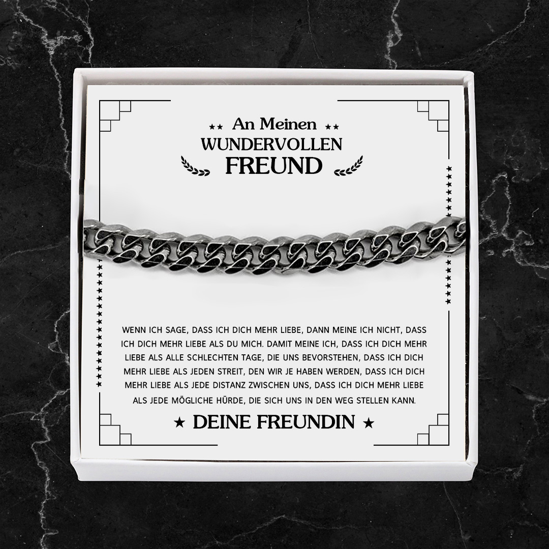 Kettenmachen Herren Kubanisches Armband-An Meinen Wundervollen Freund-Geschenk mit Nachrichtenkarte 21.99