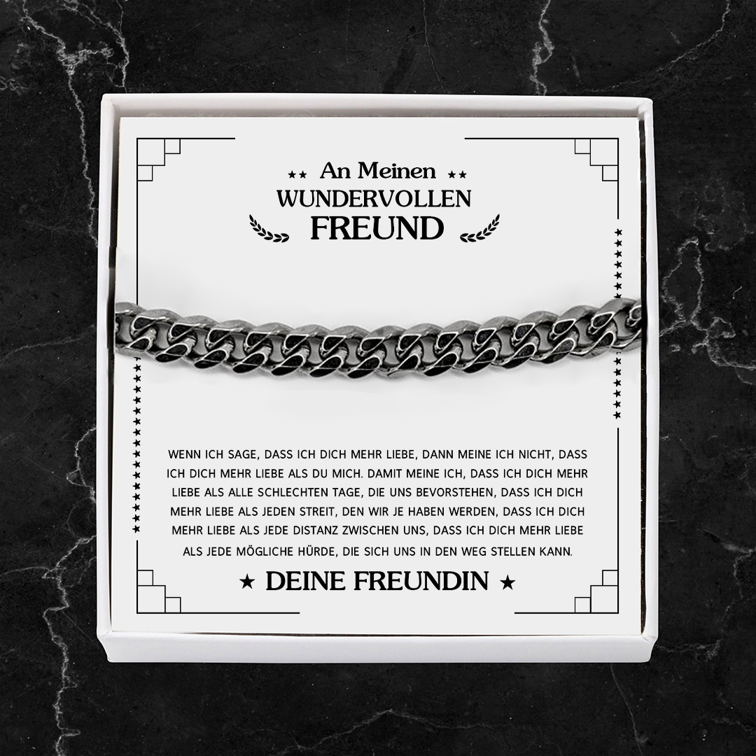 Kettenmachen Herren Kubanisches Armband-An Meinen Wundervollen Freund-Geschenk mit Nachrichtenkarte 21.99