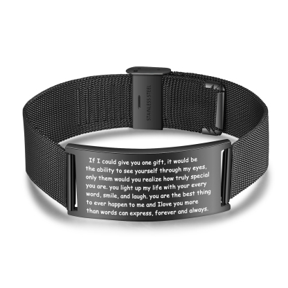 Herren Gravur Wunschtext Armband