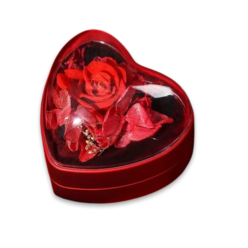 Rose Herz Schmuck Geschenkbox
