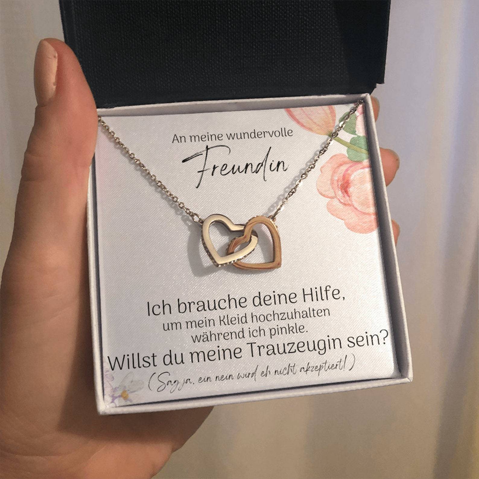 S925 Silber Herz Halskette-Willst du meine Trauzeugin sein?-Geschenk für Trauzeugin Hochzeit Geschenk