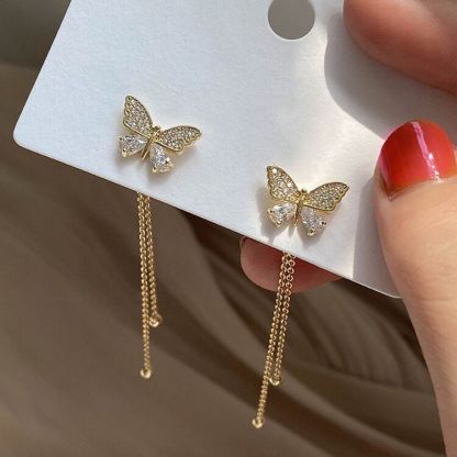 Schmetterling Ohrringe mit Zirkonia