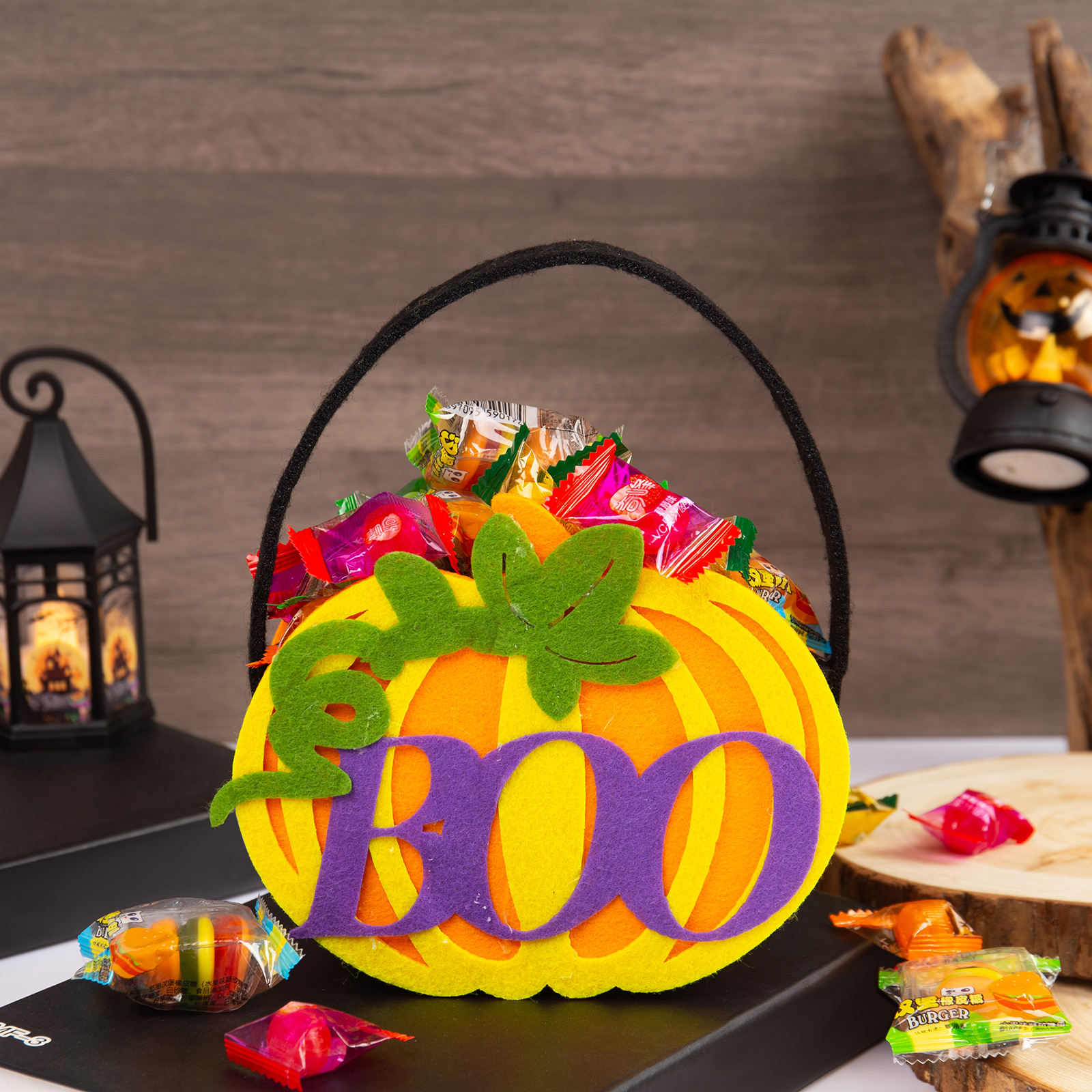 Personalisierter Name Halloween Kürbis Tasche Süßes Oder Saures Süßigkeiten Tasche