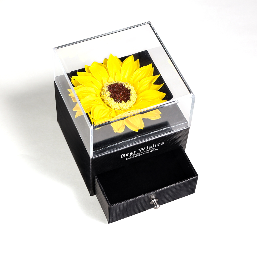 Sonnenblume Ewige Blume Halskette Schmuck Geschenkbox mit Schublade – Kettenmachen