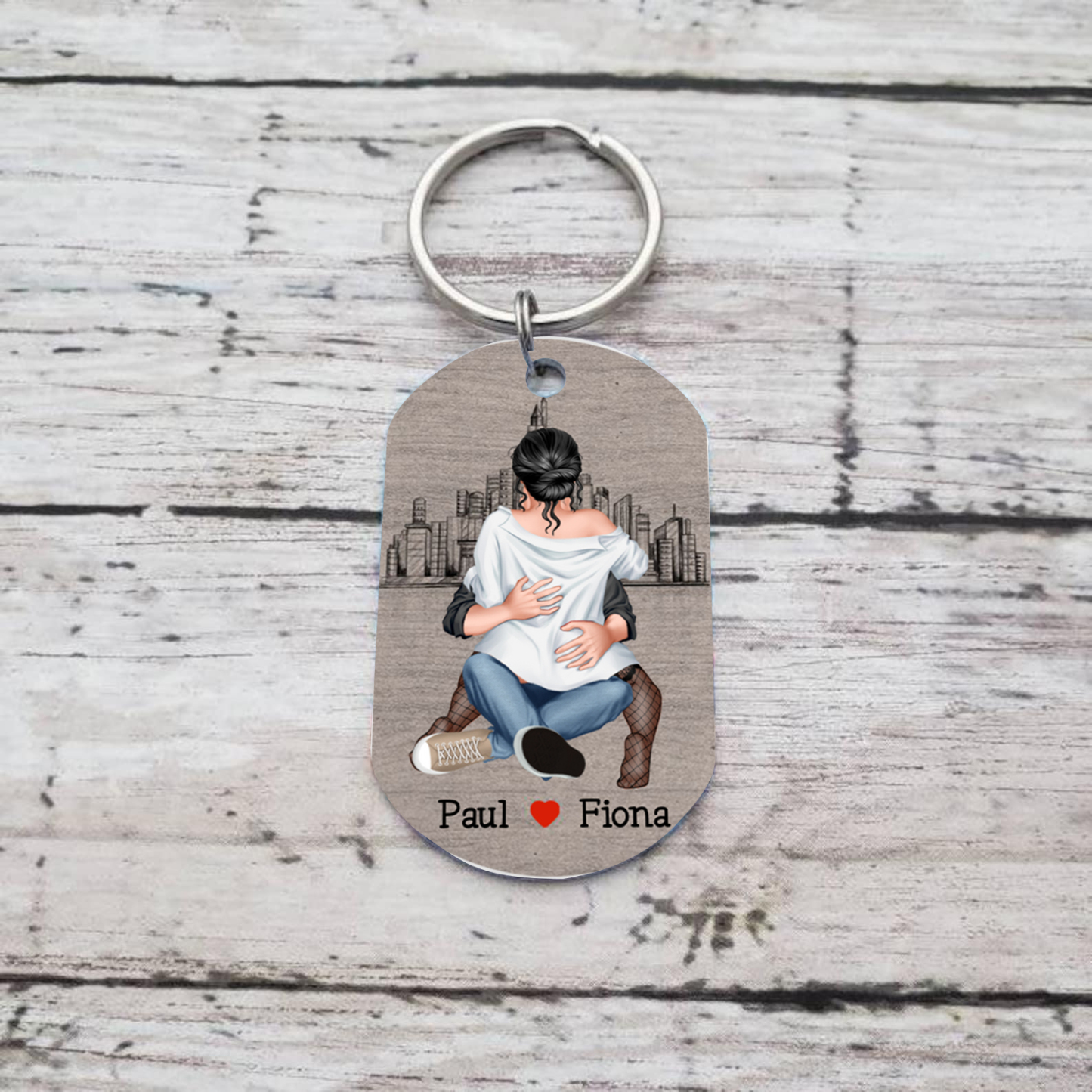 Personalisierbare 2 Namen-Ich brauche dich heute Abend Also komm gut nach Hause-Edelstahl Schlüsselanhänger für Paare