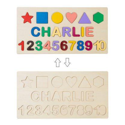 Personalisierte Hölzerne Name Puzzle Benutzerdefinierte Holz Fraktalbild & Zahl Puzzle mit Kinder Name 
