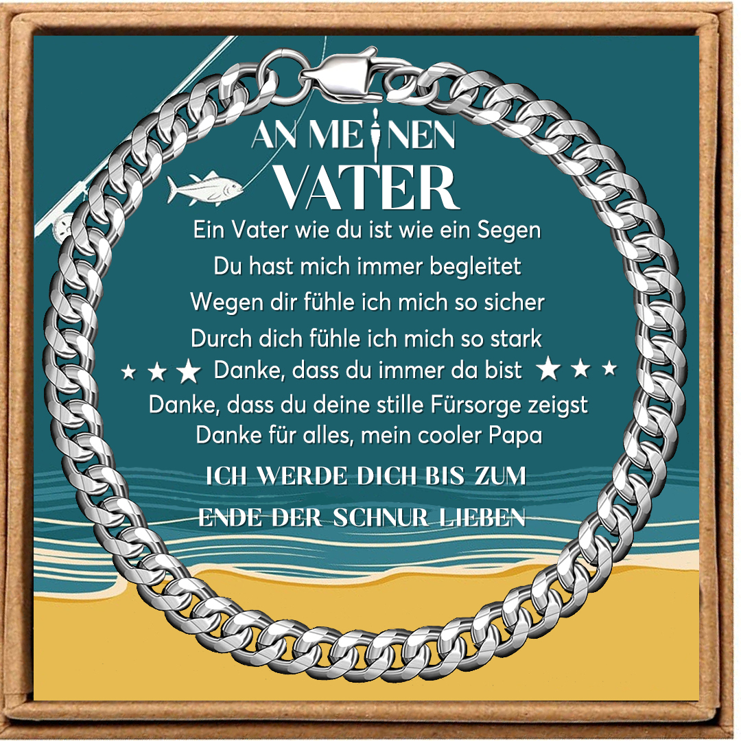 Herren Armband- An Meinen Papa Ich werde dich bis zum Ende der Schnur lieben-Geschenk mit Nachrichtenkarte