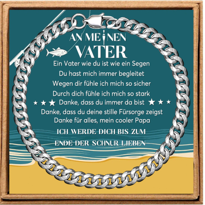 Herren Armband- An Meinen Papa Ich werde dich bis zum Ende der Schnur lieben-Geschenk mit Nachrichtenkarte