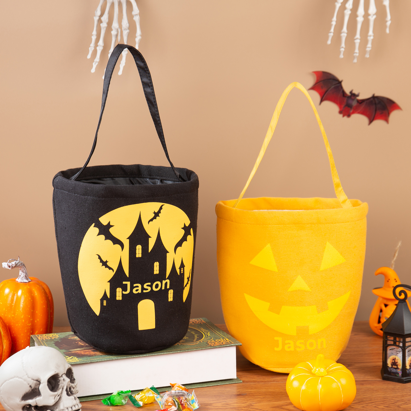 Personalisierter Name Halloween Tasche Süßes Oder Saures Süßigkeiten Tasche