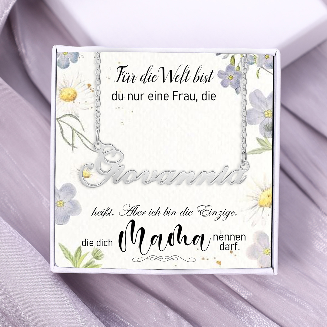 925 Sterling Silber Personalisierte 1 Namen Gravur Halskette-Aber ich bin die Einzige, ale dich Macha nemmen-Geschenk mit Nachrichtenkarte