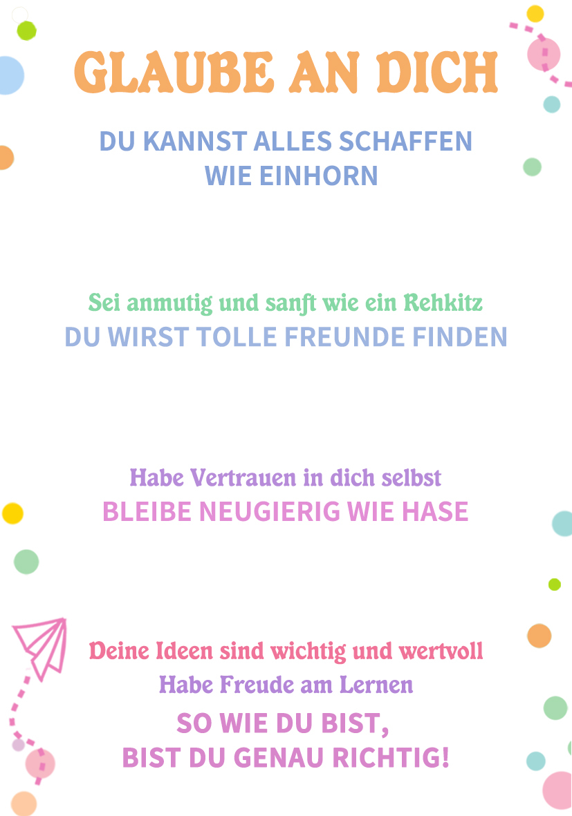 Schulanfang Geschenkset-Personalisierter Name & Datum Einhorn Emaille Tasse & Personalisierter Name Stifteetui & 3 Gummiband Armbänder Set - Geschenk für Schulkind mit Geschenk Box