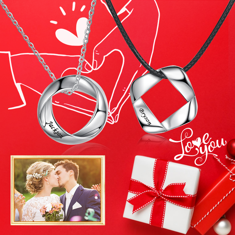 Paar Halskette mit personalisiertem Schriftzug