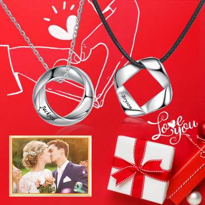 Paar Halskette mit personalisiertem Schriftzug