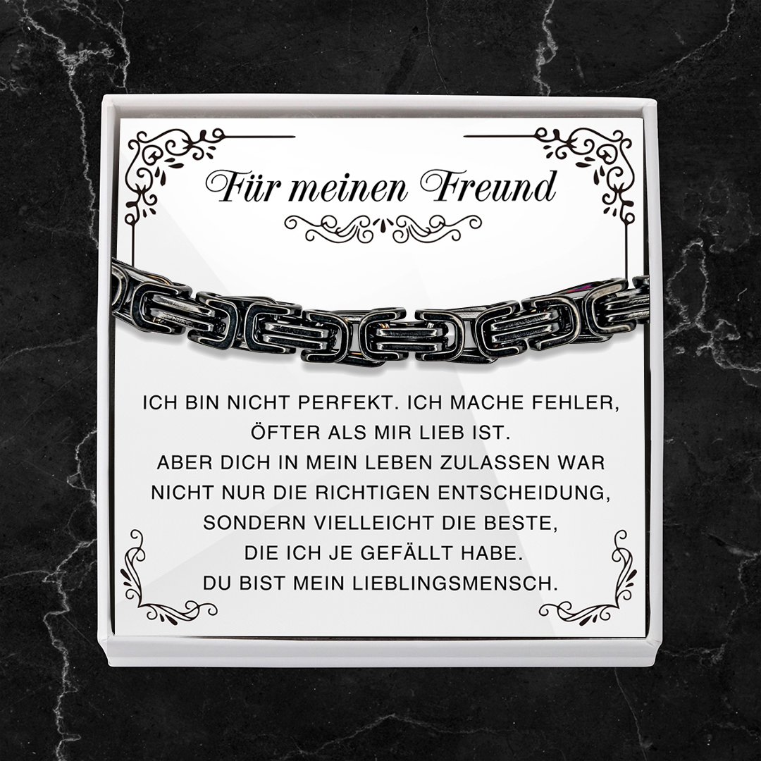 Herren Edelstahl Armband-Für meinen Freund Du bist mein Lieblingsmensch-Geschenk mit Nachrichtenkarte