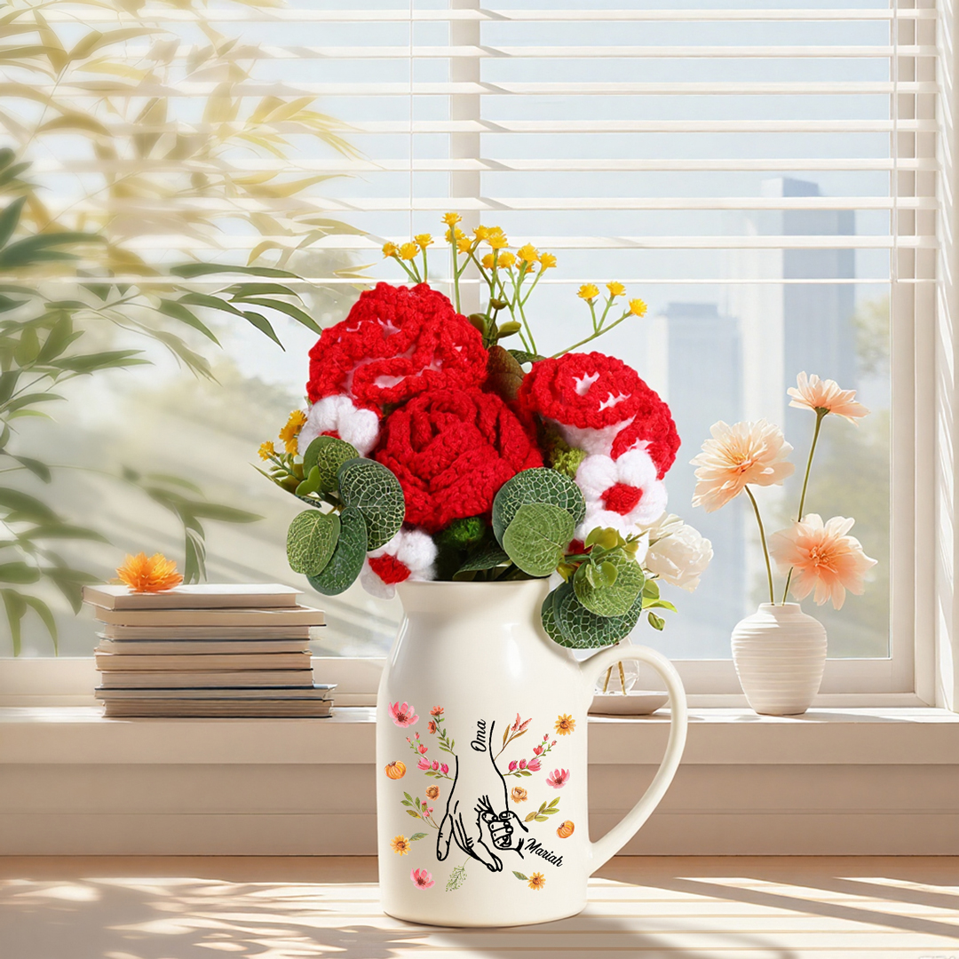 Blumenkrug personalisierbar Muttertag für Oma | Kettenmachen