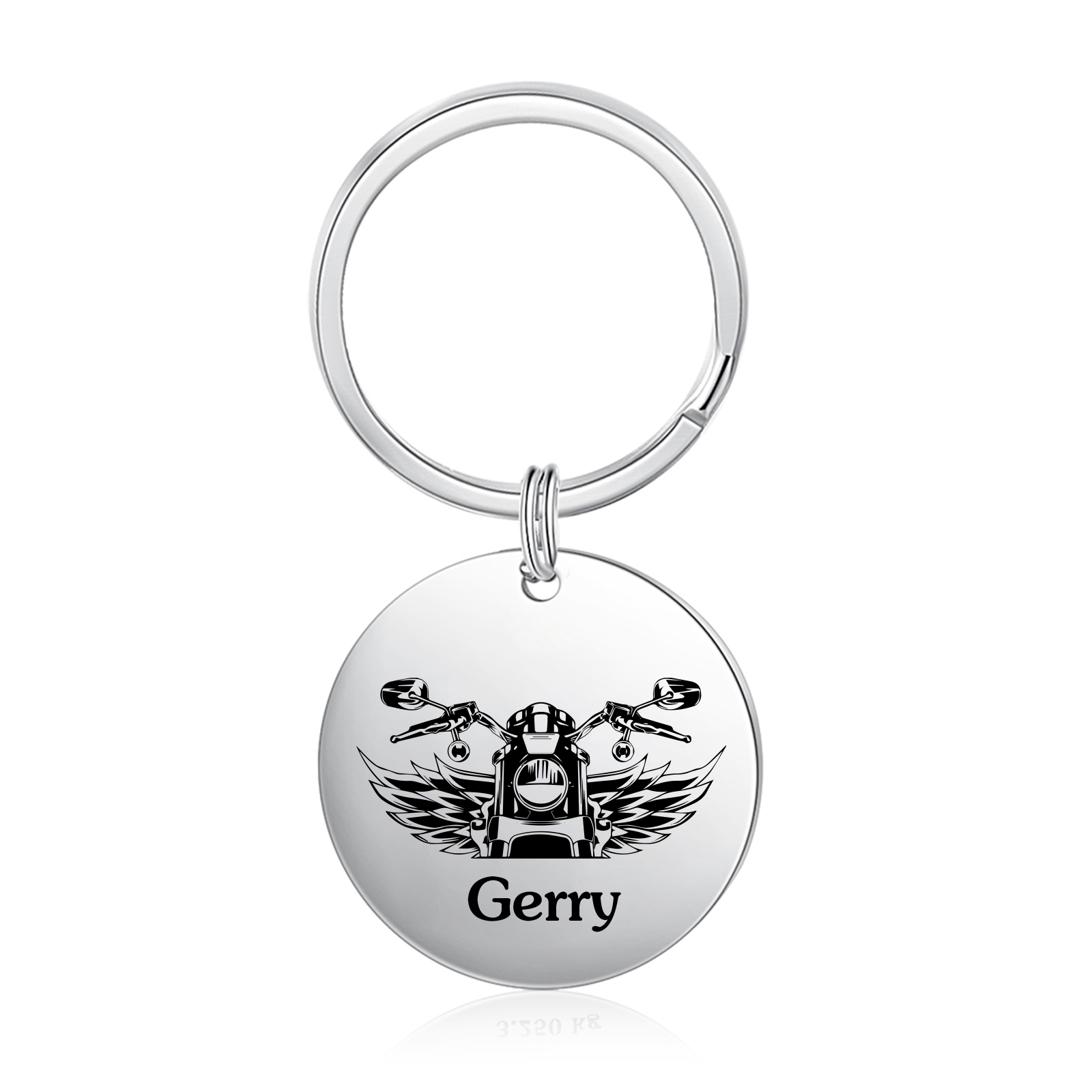Personalisierbarer Name Rund Metall Moped Schlüsselanhänger für Großvater