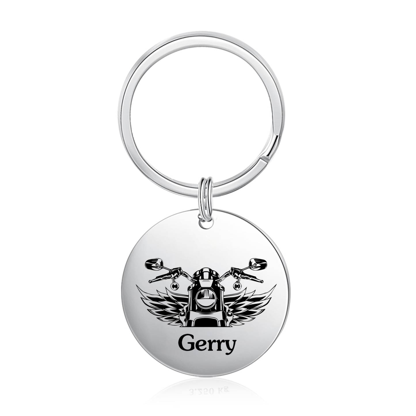 Personalisierbarer Name Rund Metall Moped Schlüsselanhänger für Großvater