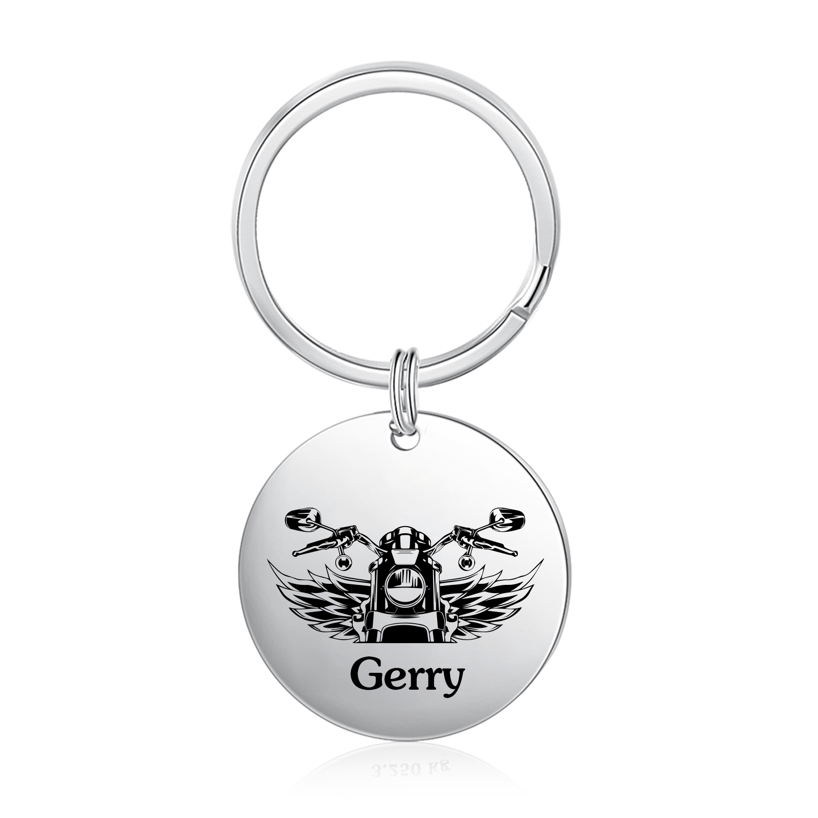 Personalisierbarer Name Rund Metall Moped Schlüsselanhänger für Großvater