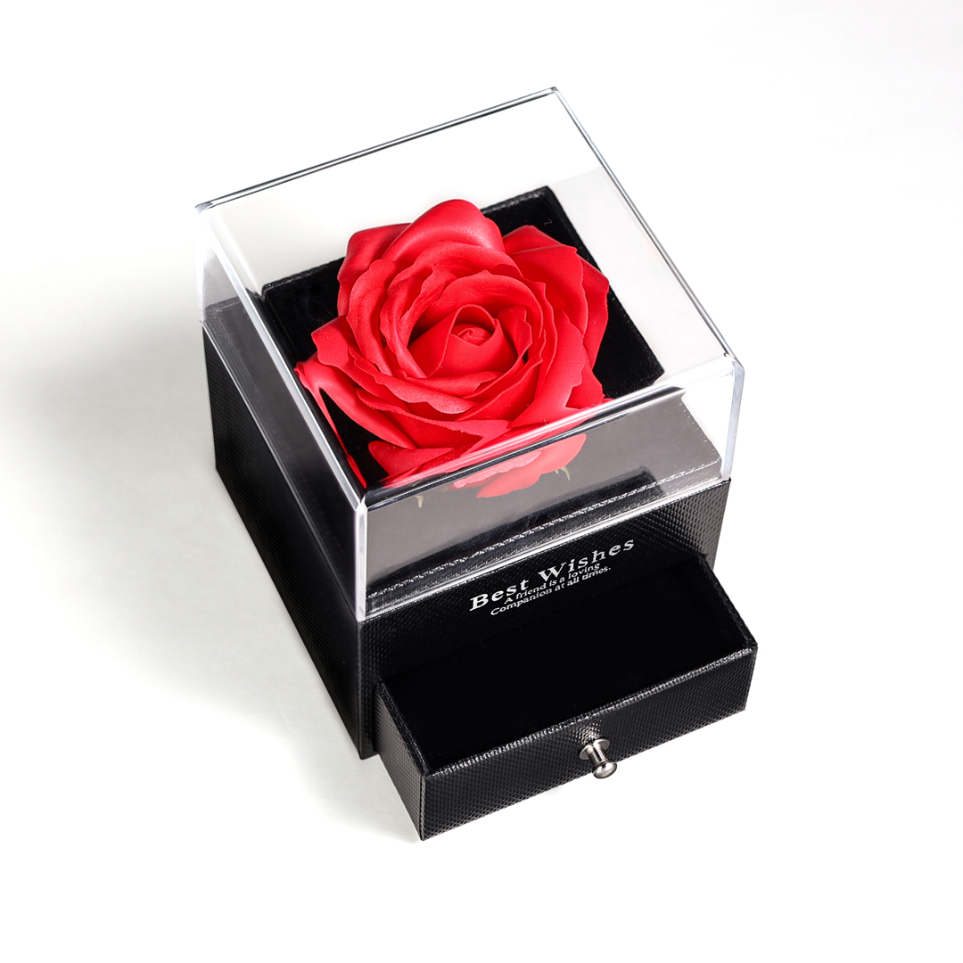 Rose Ewige Blume Halskette Schmuck Geschenkbox mit Schublade 