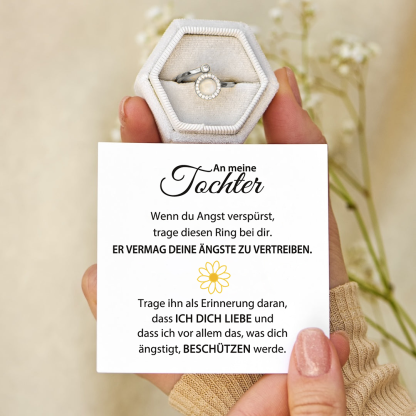 Katzenaugenstein Offener Ring- An Meine Tochter- Geschenk mit Nachrichtenkarte