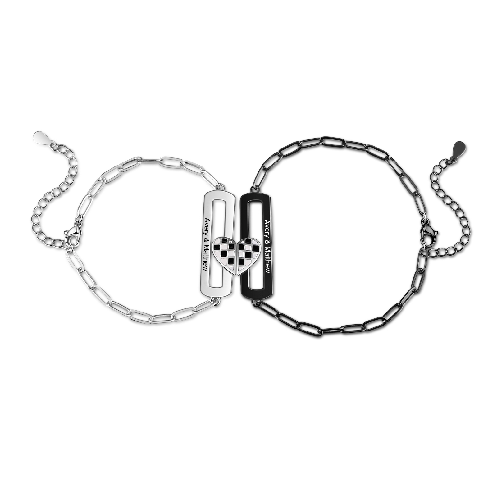 Personalisierte 2 Namen Paar Marnet Herz Armbänder