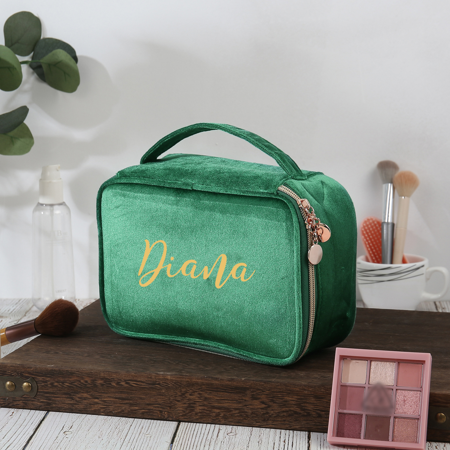 Personalisierter 1 Name Flanell tragbar Schminktasche