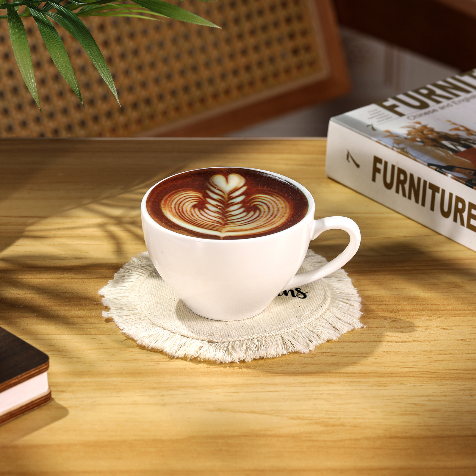 Personalisiertes Weiß Leinen-Tischset Untersetzer Geburtsblumen für Mama Oma