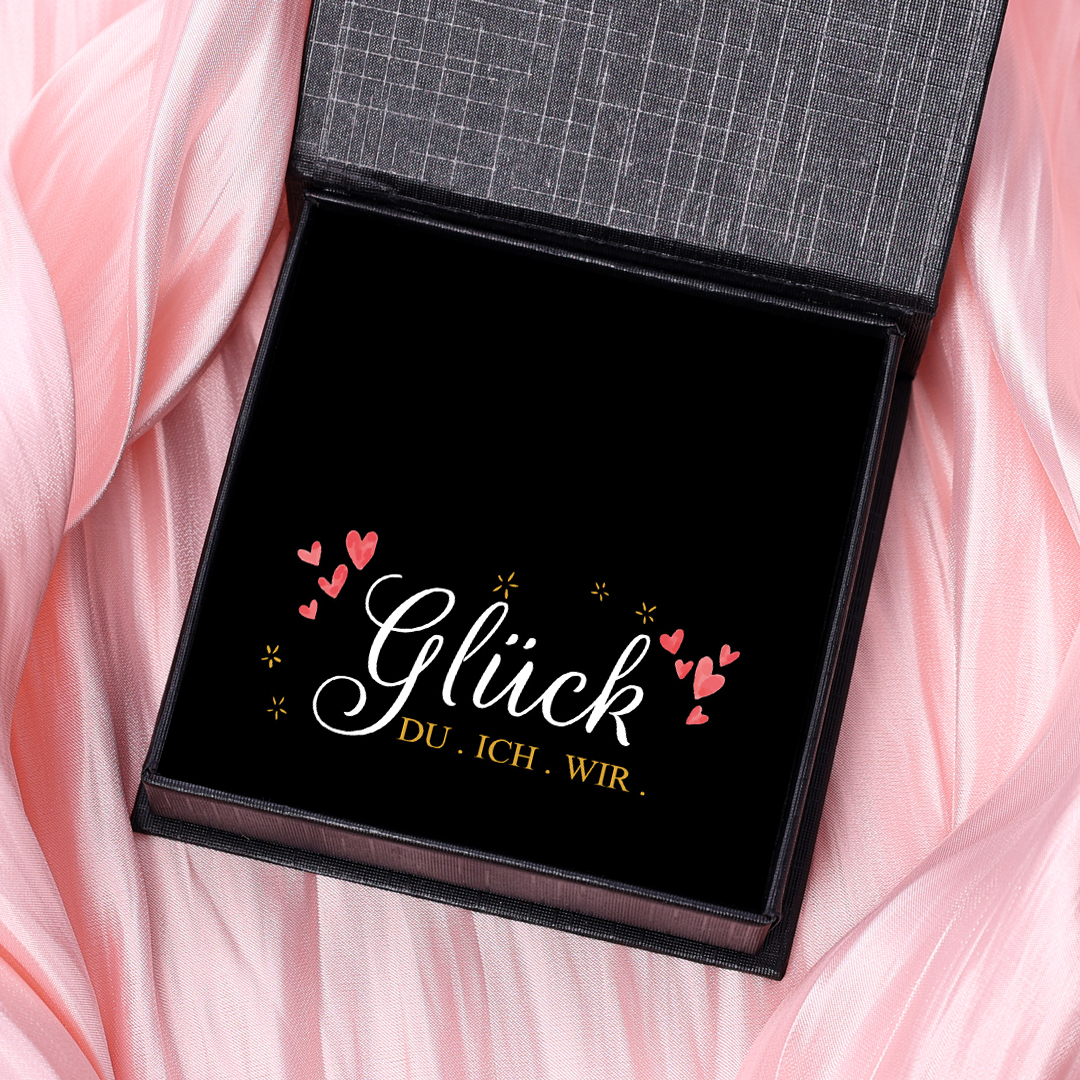 Geschenkkarte Set mit Box & Nachrichtenkarte-Glück, Du, Ich, Wir